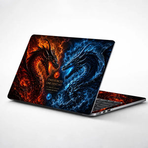 Fantasy Dragon Fire Ice Close Up Laptop Skin - View 1