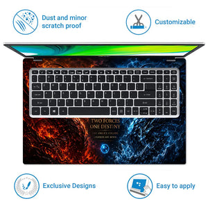 Fantasy Dragon Fire Ice Close Up Laptop Skin - View 5