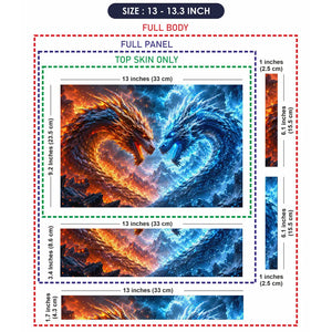 Fantasy Dragons Fire Ice Duel Laptop Skin - View 6