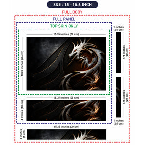 Fantasy Dragons Metallic Steel Dragon on Industrial Mesh Laptop Skin - View 8