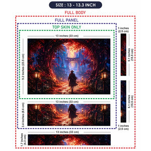 Fantasy Samurai Red Forest Laptop Skin - View 6