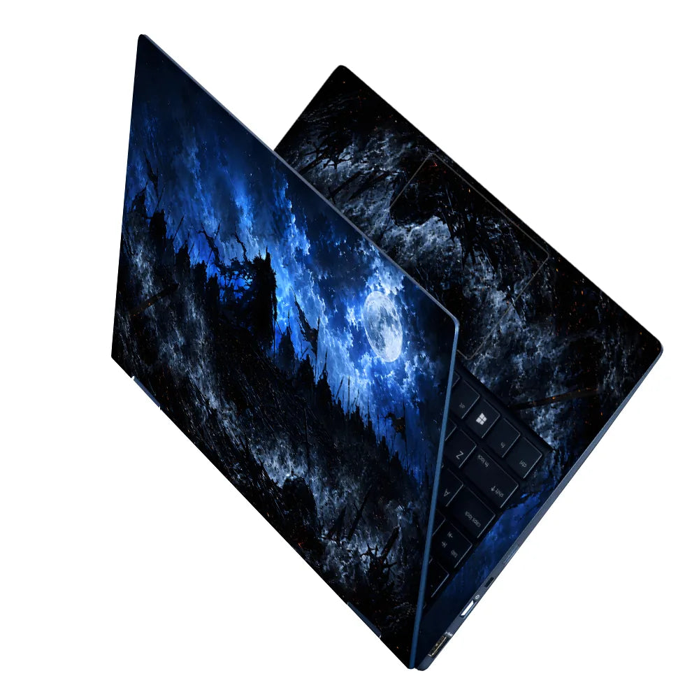 Fantasy Warriors Moonlit Battlefield Laptop Skin - View 2
