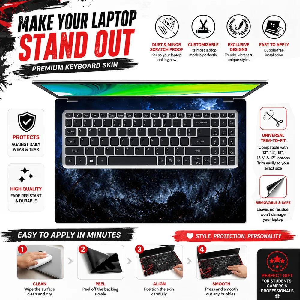 Fantasy Warriors Moonlit Battlefield Laptop Skin - View 5