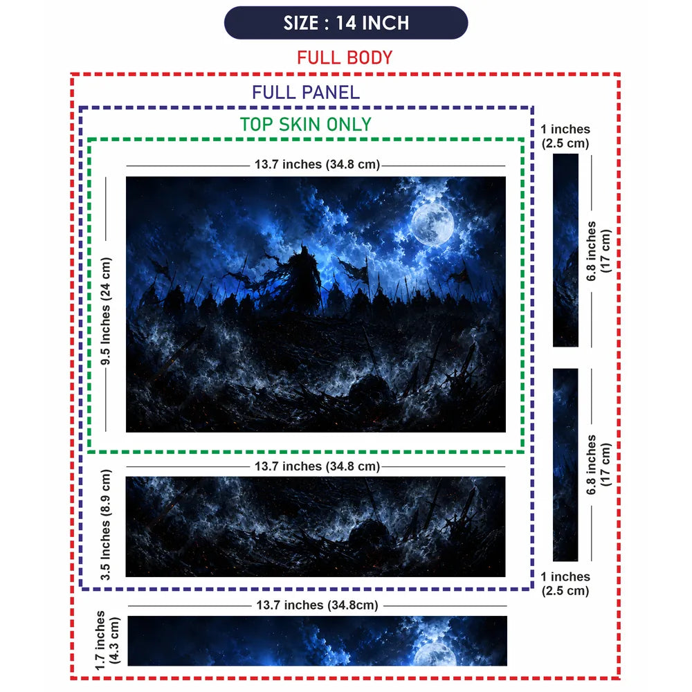 Fantasy Warriors Moonlit Battlefield Laptop Skin - View 7