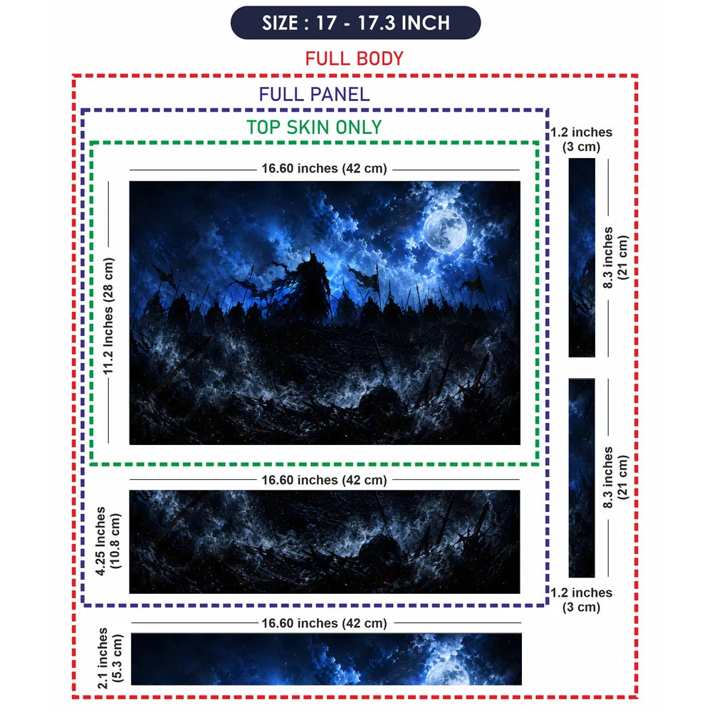 Fantasy Warriors Moonlit Battlefield Laptop Skin - View 9