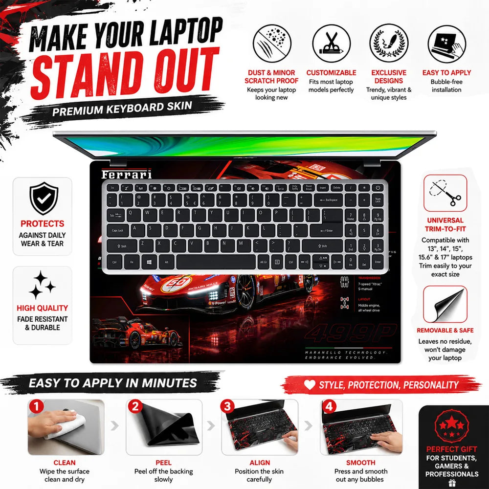 Ferrari 499P Le Mans Racer Laptop Skin - View 5
