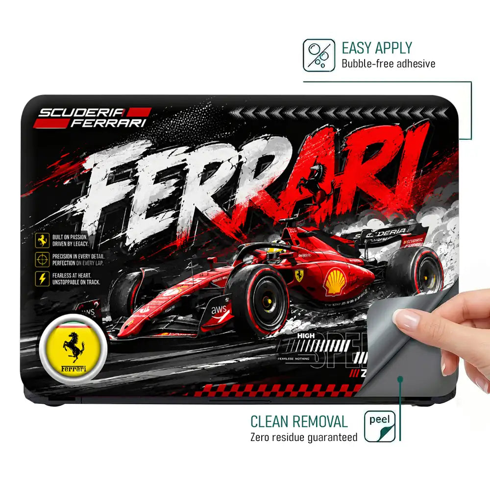 Ferrari F1 Scuderia Red Brush Laptop Skin - View 4