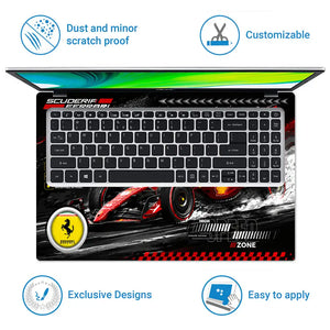 Ferrari F1 Scuderia Red Brush Laptop Skin - View 5
