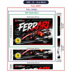 Ferrari F1 Scuderia Red Brush Laptop Skin - View 8