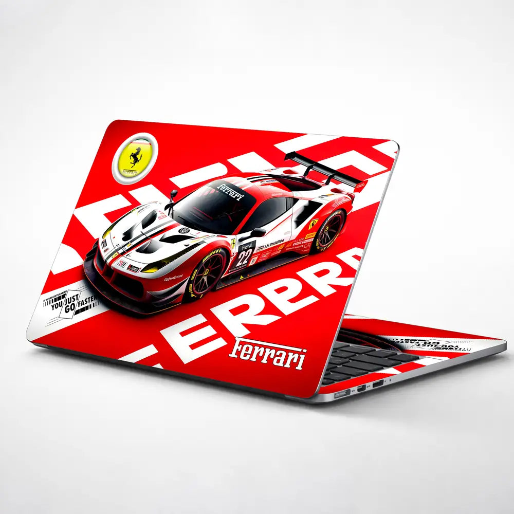 Ferrari Racing Car Laptop Skin - View 1