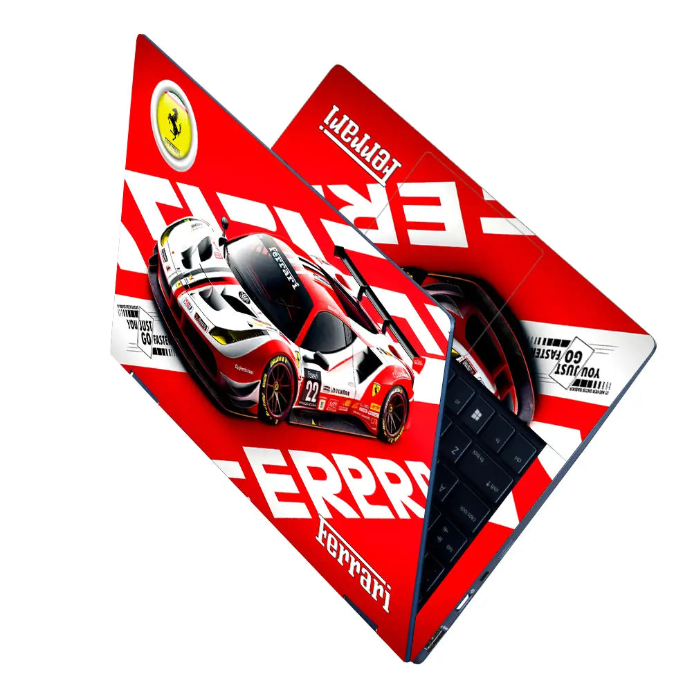 Ferrari Racing Car Laptop Skin - View 2