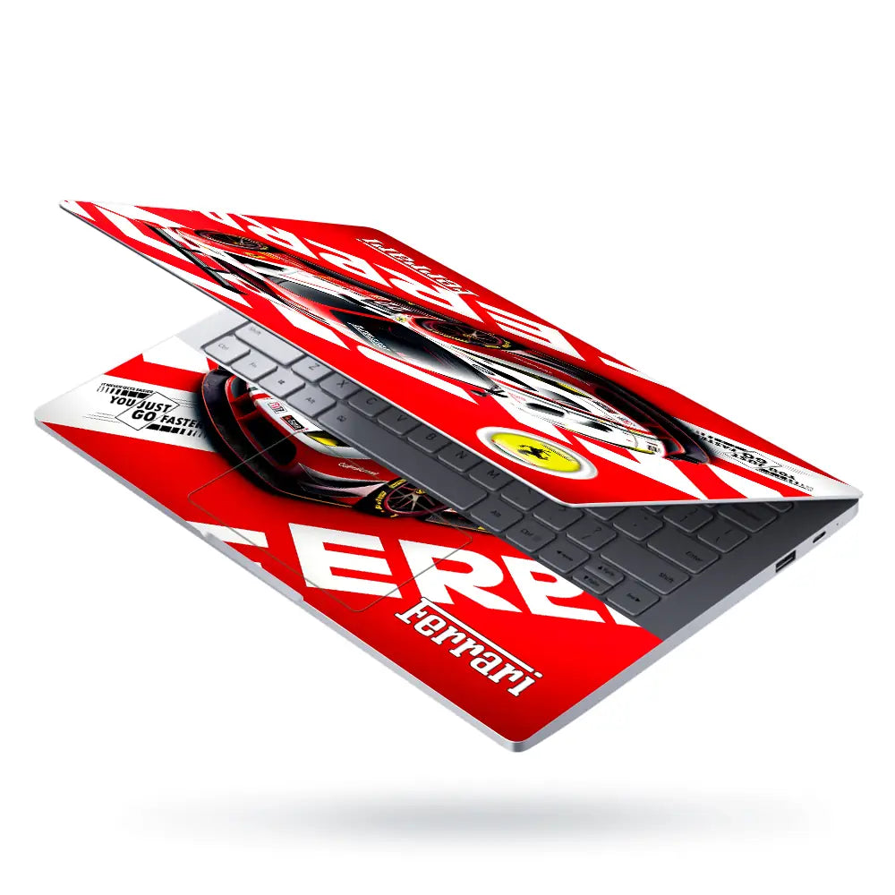 Ferrari Racing Car Laptop Skin - View 3