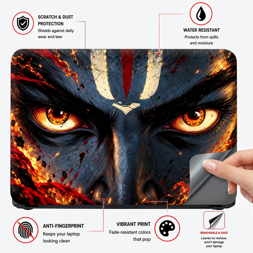 Fiery Deity Gaze Laptop Skin - View 4