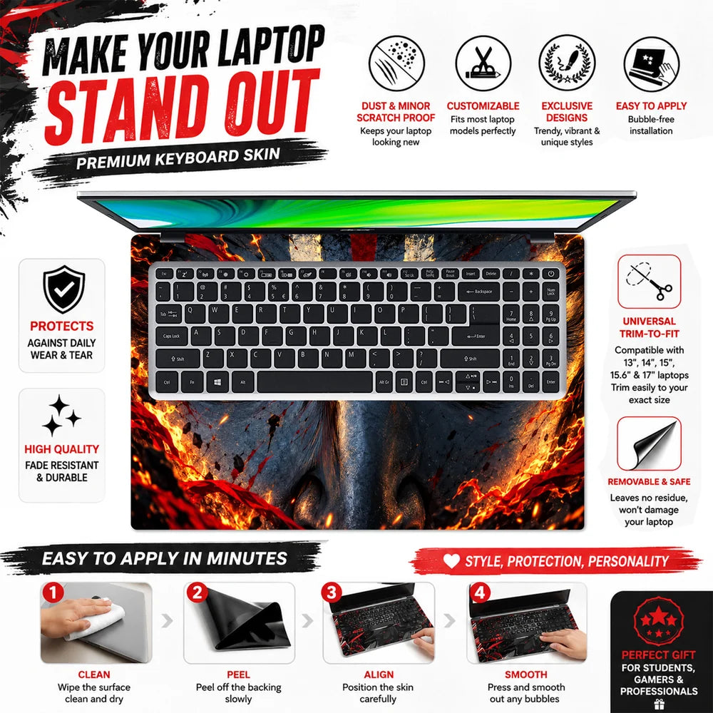 Fiery Deity Gaze Laptop Skin - View 5