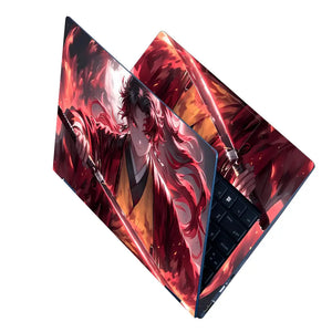 Fiery Samurai In Red And Black Laptop Skin - View 2