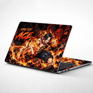 Fire Fist Ace Flames Unleashed Laptop Skin - View 1