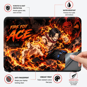 Fire Fist Ace Flames Unleashed Laptop Skin - View 4