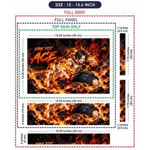 Fire Fist Ace Flames Unleashed Laptop Skin - View 8
