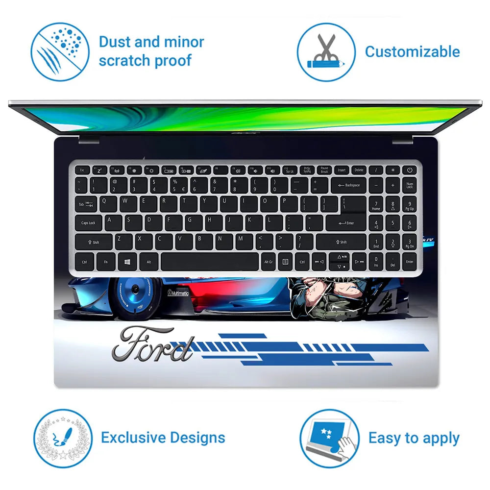 Ford GT Kakashi Anime Racing Laptop Skin - View 5