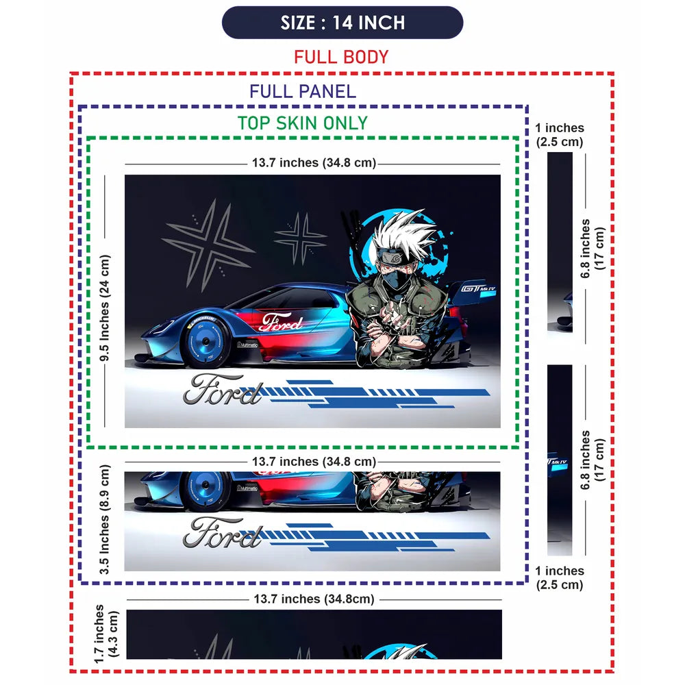 Ford GT Kakashi Anime Racing Laptop Skin - View 7