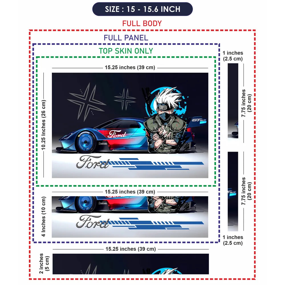 Ford GT Kakashi Anime Racing Laptop Skin - View 8