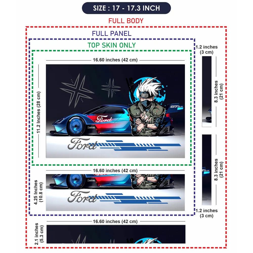 Ford GT Kakashi Anime Racing Laptop Skin - View 9