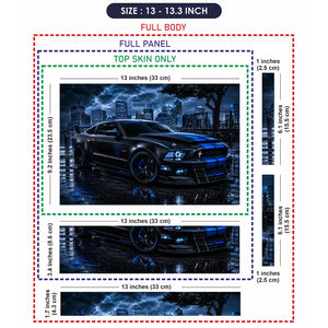 Ford Mustang Black Blue Night City Laptop Skin - View 6
