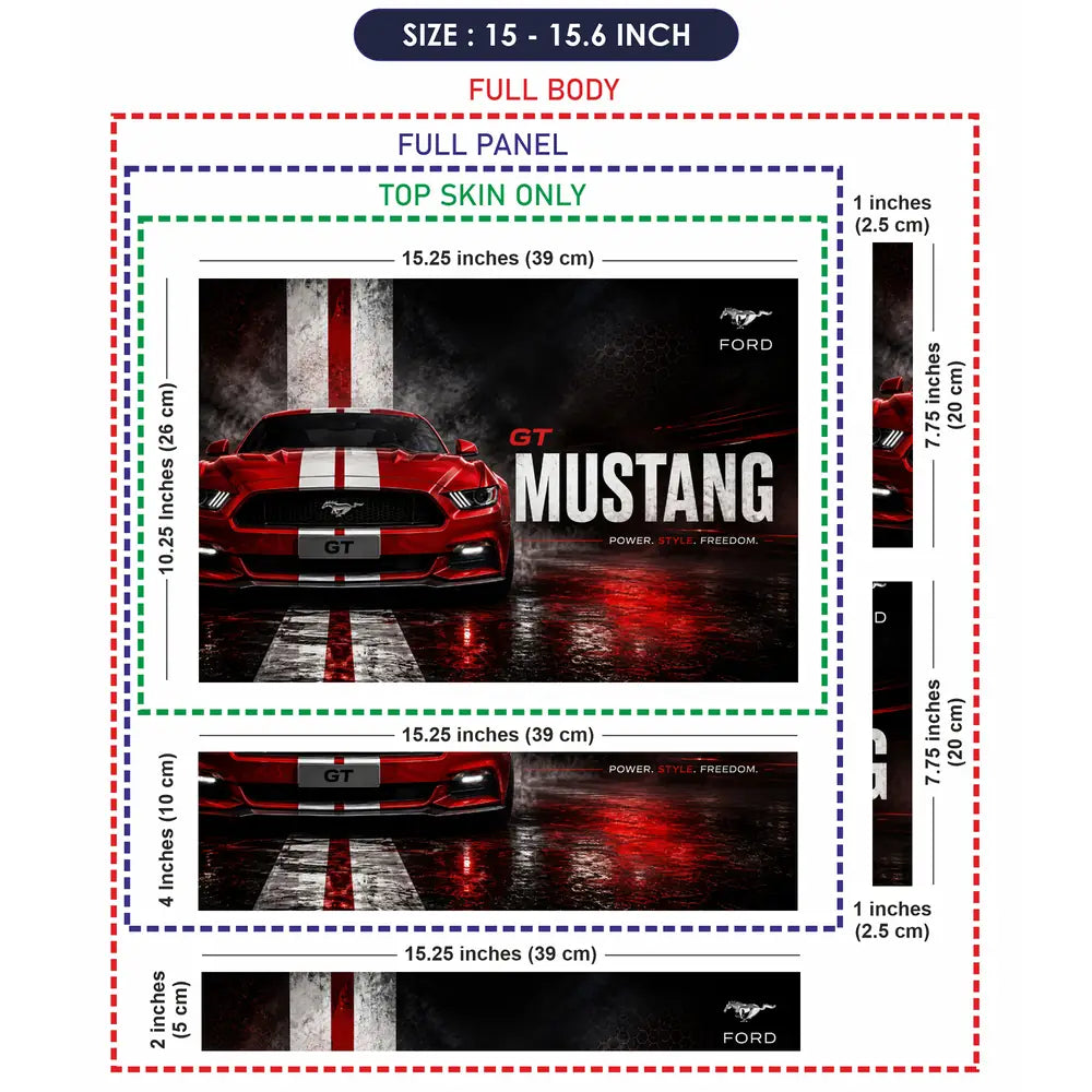 Ford Mustang GT Power Style Laptop Skin - View 8