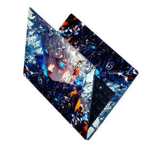 Futuristic Cyberpunk Warrior With Water Effects Laptop Skin - View 2