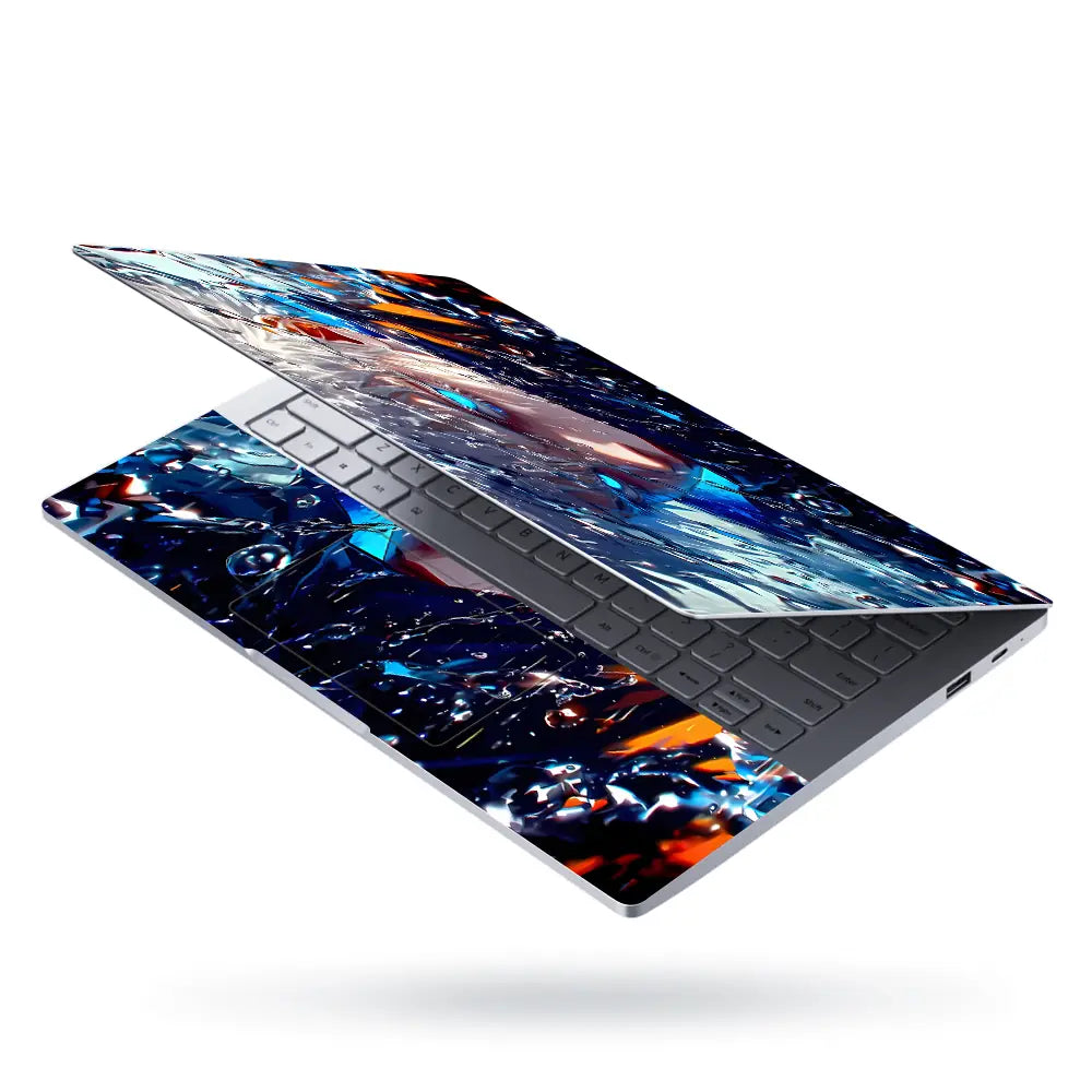 Futuristic Cyberpunk Warrior With Water Effects Laptop Skin - View 3