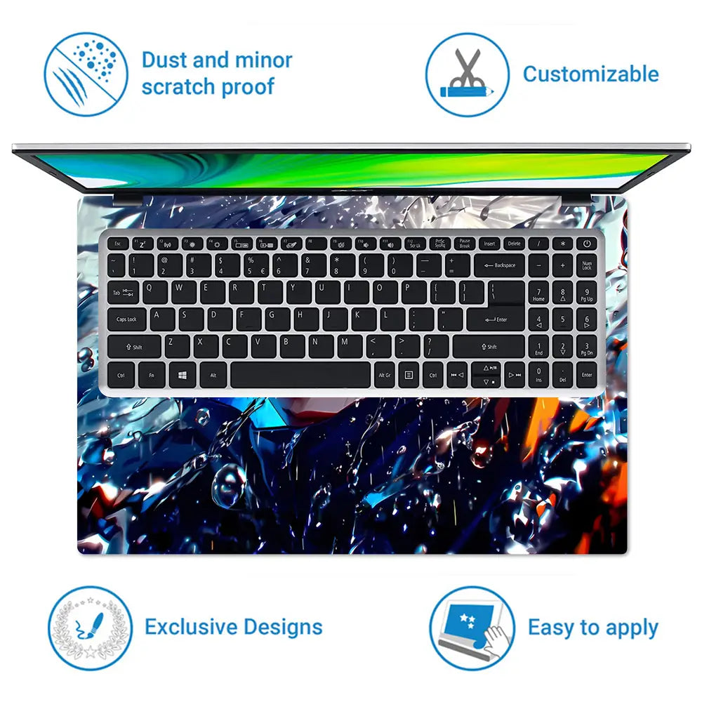 Futuristic Cyberpunk Warrior With Water Effects Laptop Skin - View 5