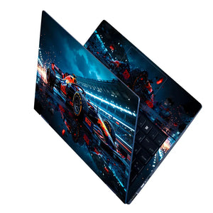 Futuristic Racing Car In Motion Laptop Skin - View 2
