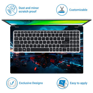 Futuristic Racing Car In Motion Laptop Skin - View 5