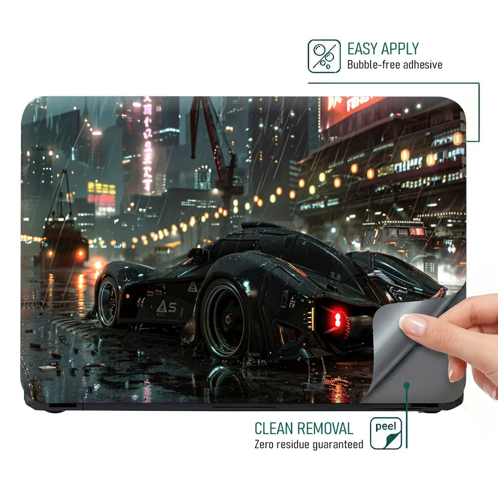 Futuristic Street Racer Laptop Skin - View 4