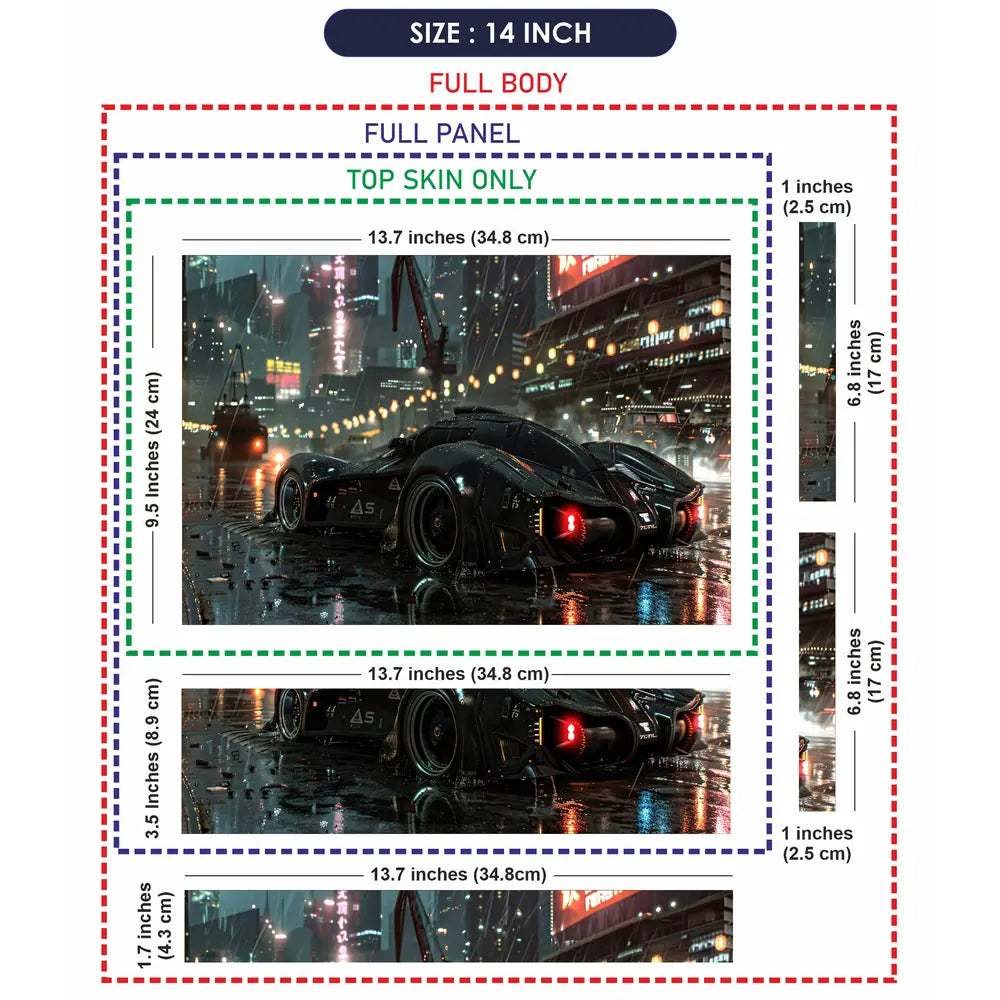 Futuristic Street Racer Laptop Skin - View 7