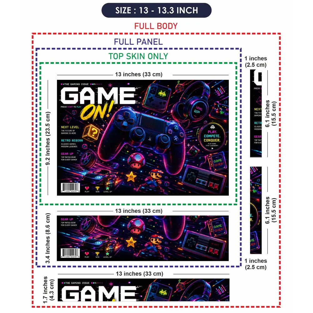 Gaming Arcade Game On Neon Laptop Skin - View 6