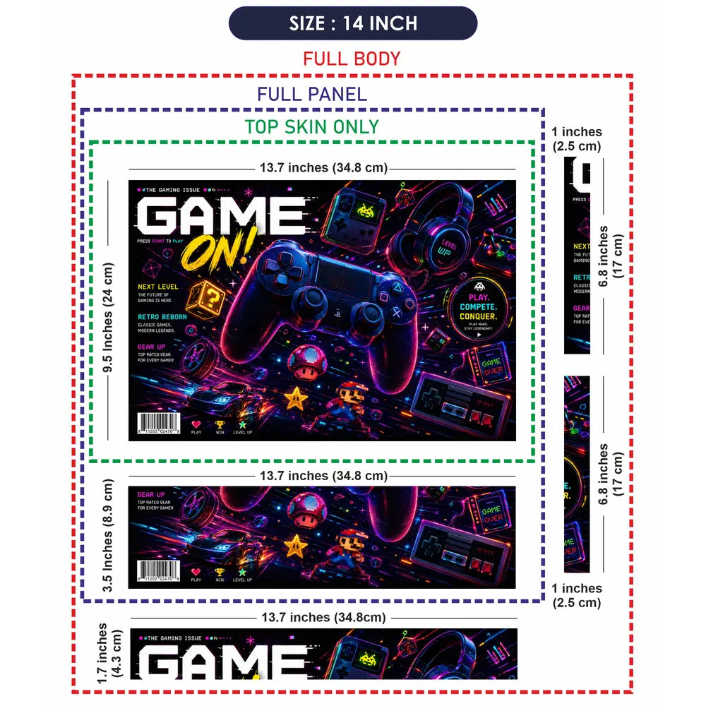 Gaming Arcade Game On Neon Laptop Skin - View 7