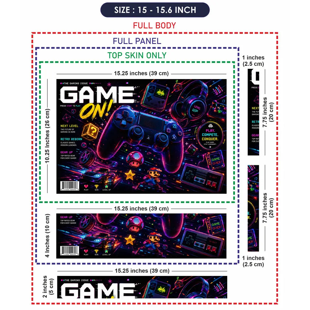 Gaming Arcade Game On Neon Laptop Skin - View 8