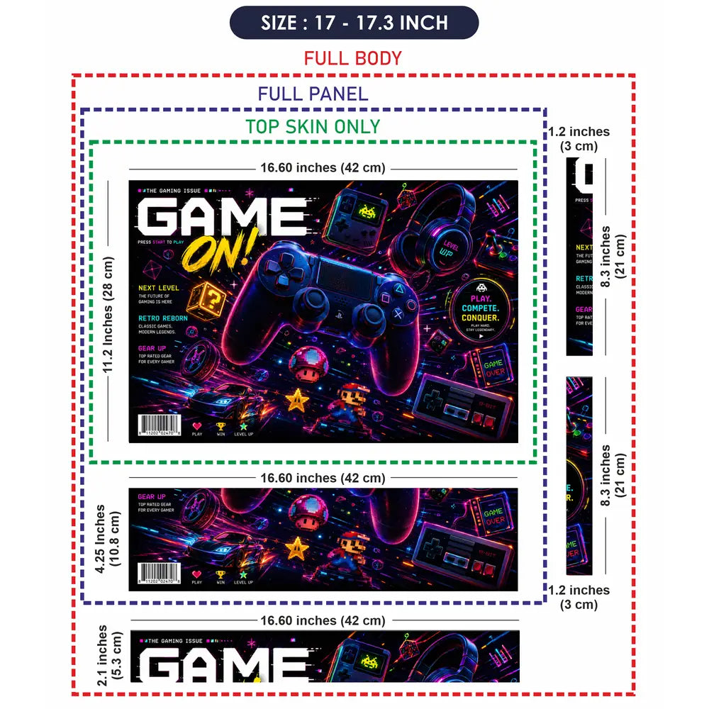 Gaming Arcade Game On Neon Laptop Skin - View 9