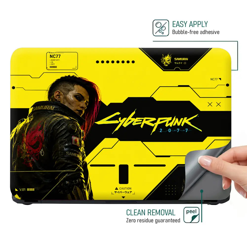 Gaming Cyberpunk 2077 Samurai Back Yellow Laptop Skin - View 4