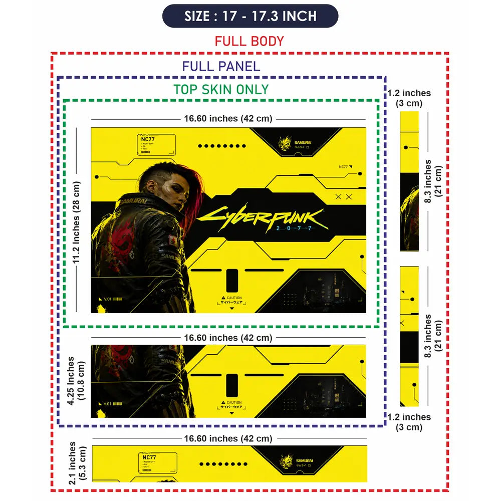 Gaming Cyberpunk 2077 Samurai Back Yellow Laptop Skin - View 9