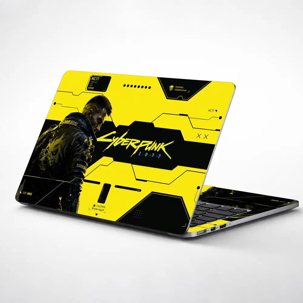 Gaming Cyberpunk 2077 Samurai Front Yellow Laptop Skin - View 1