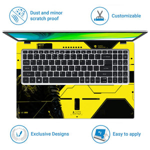 Gaming Cyberpunk 2077 Samurai Front Yellow Laptop Skin - View 5