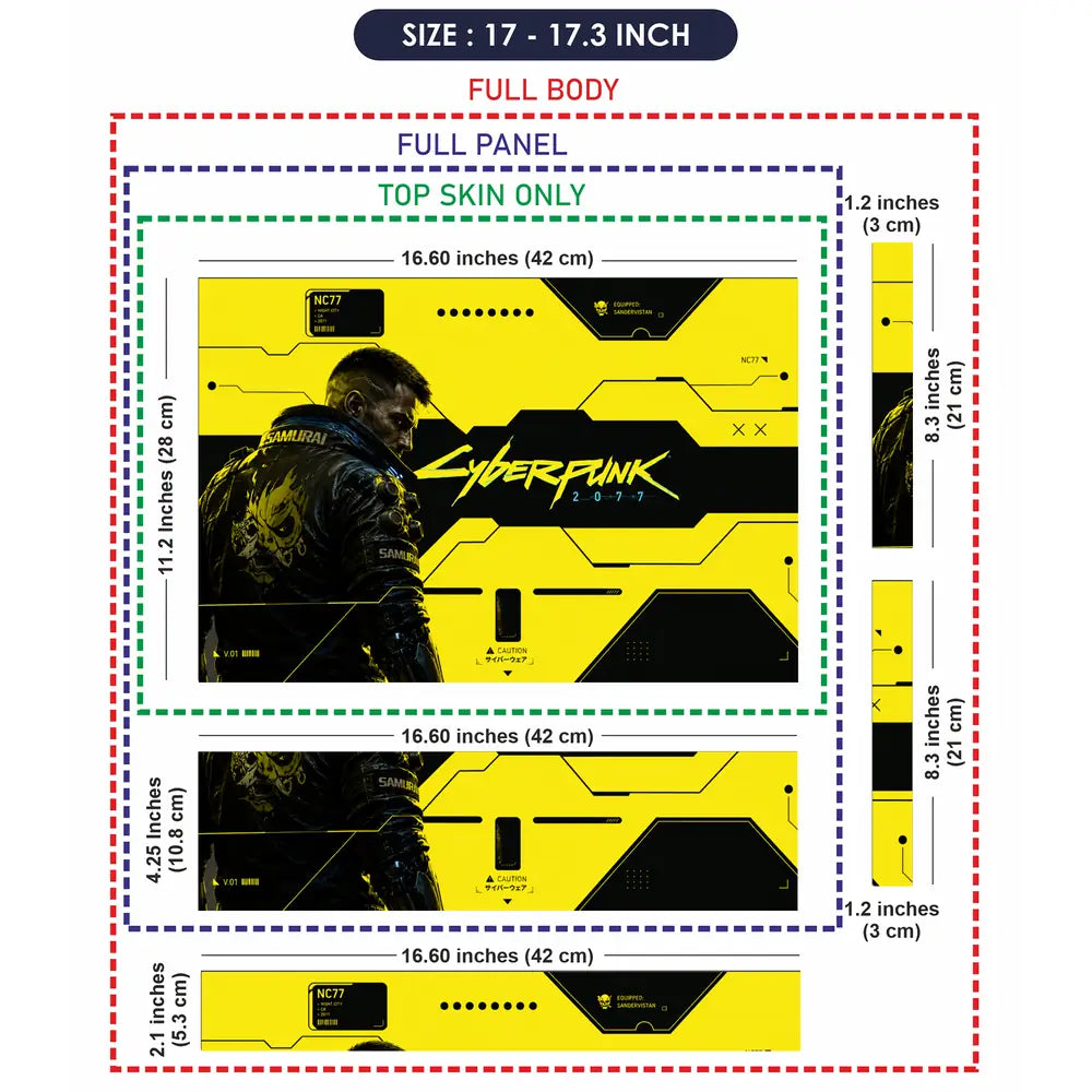 Gaming Cyberpunk 2077 Samurai Front Yellow Laptop Skin - View 9