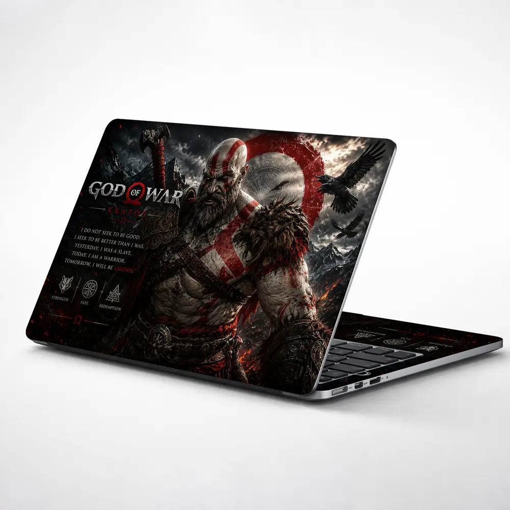Gaming God Of War Kratos Axe Shoulder Crow Laptop Skin - View 1