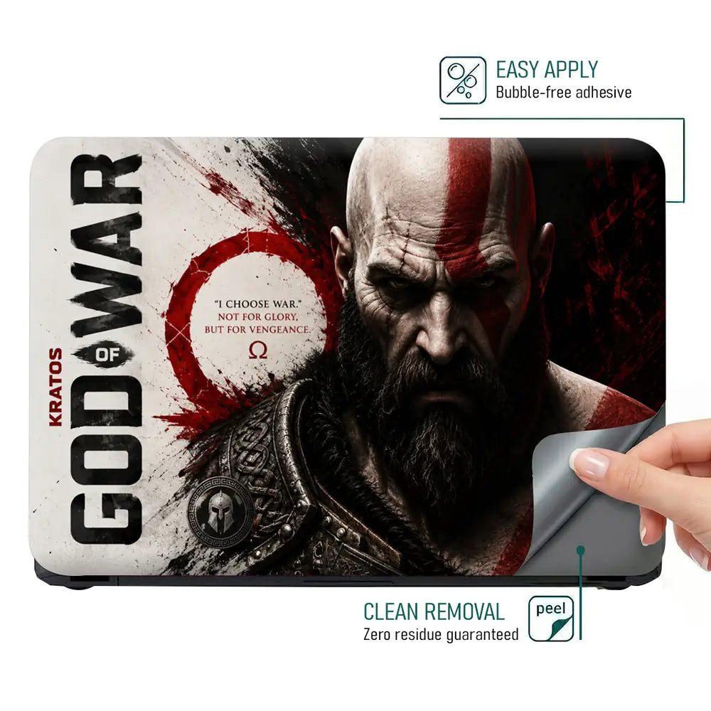 Gaming God Of War Kratos Beard Vengeance Profile Laptop Skin - View 4