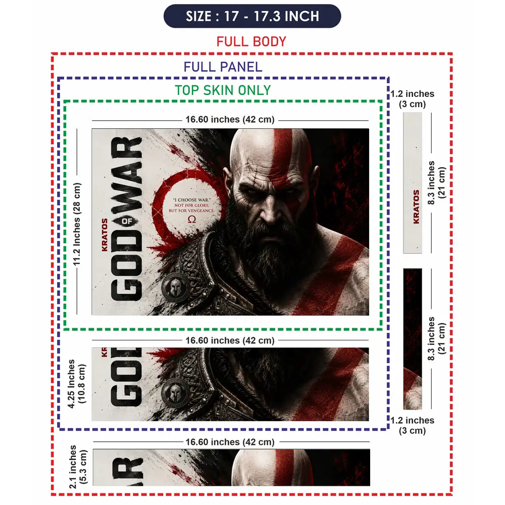 Gaming God Of War Kratos Beard Vengeance Profile Laptop Skin - View 9