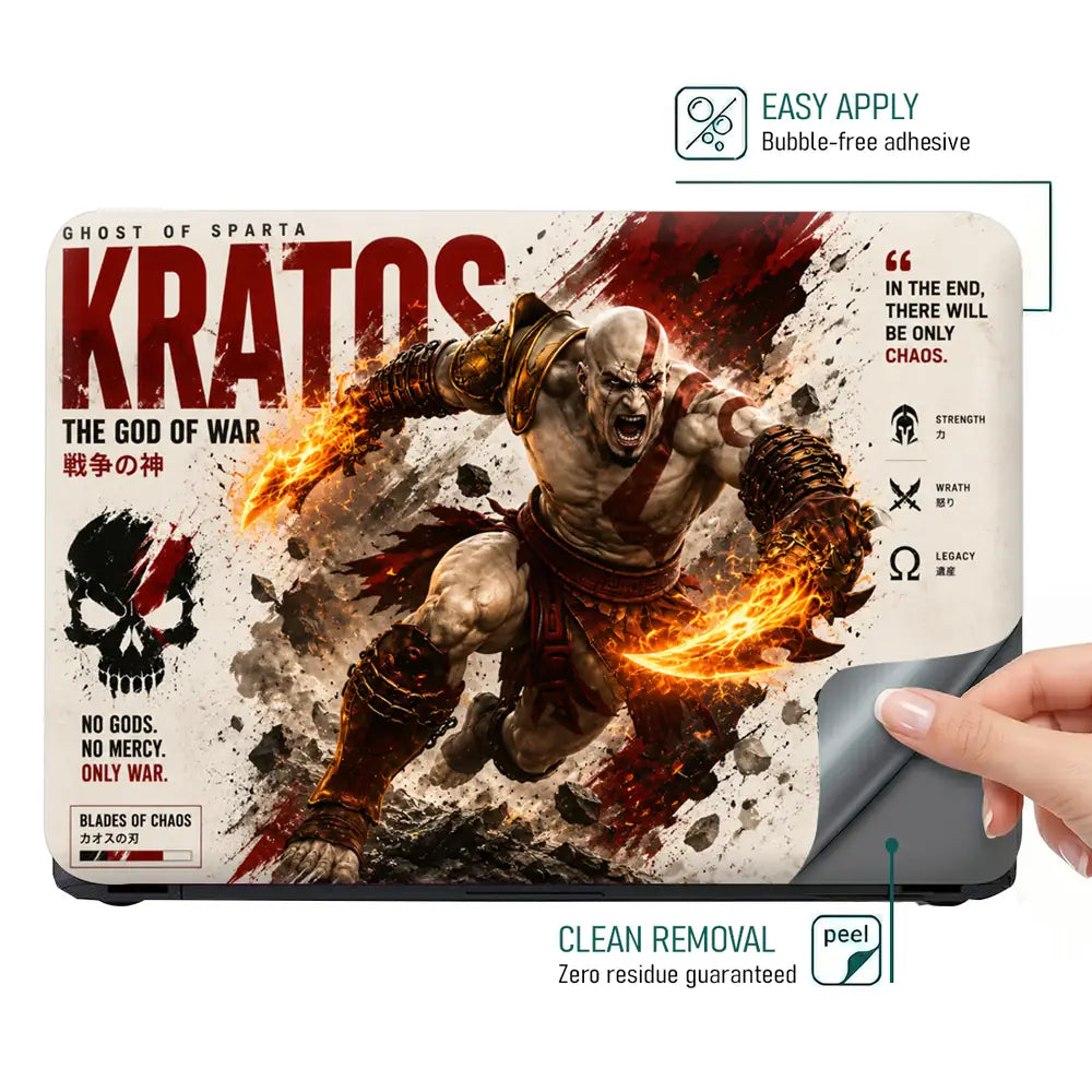 Gaming God Of War Kratos Blades Of Chaos Laptop Skin - View 4