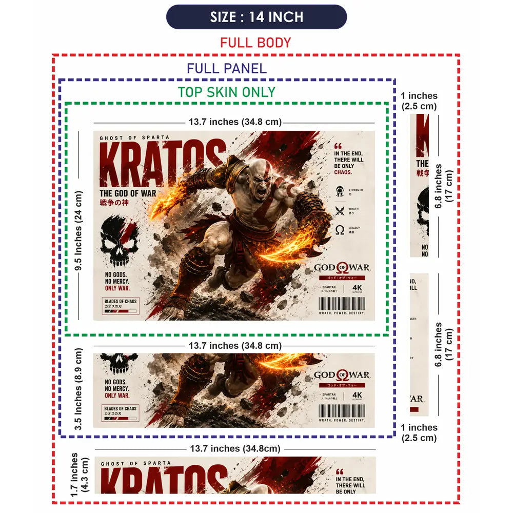 Gaming God Of War Kratos Blades Of Chaos Laptop Skin - View 7