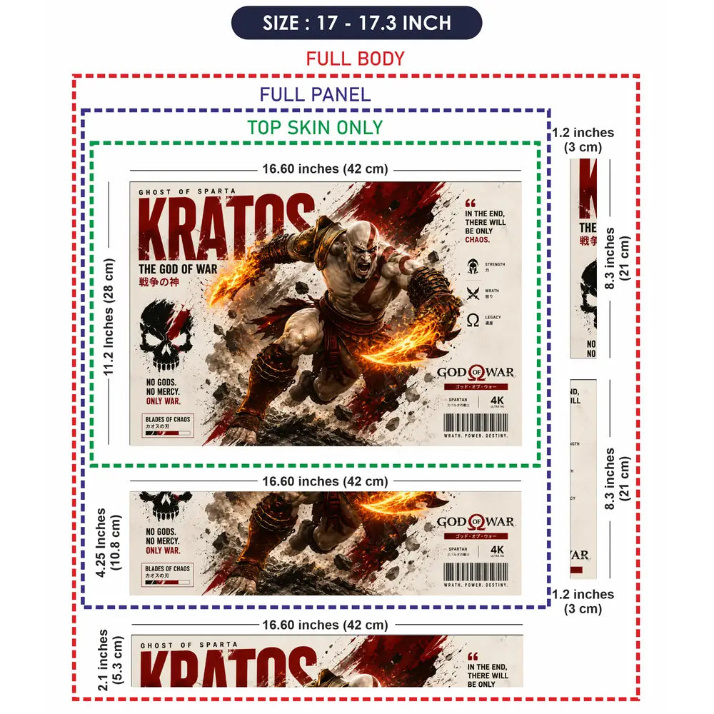 Gaming God Of War Kratos Blades Of Chaos Laptop Skin - View 9